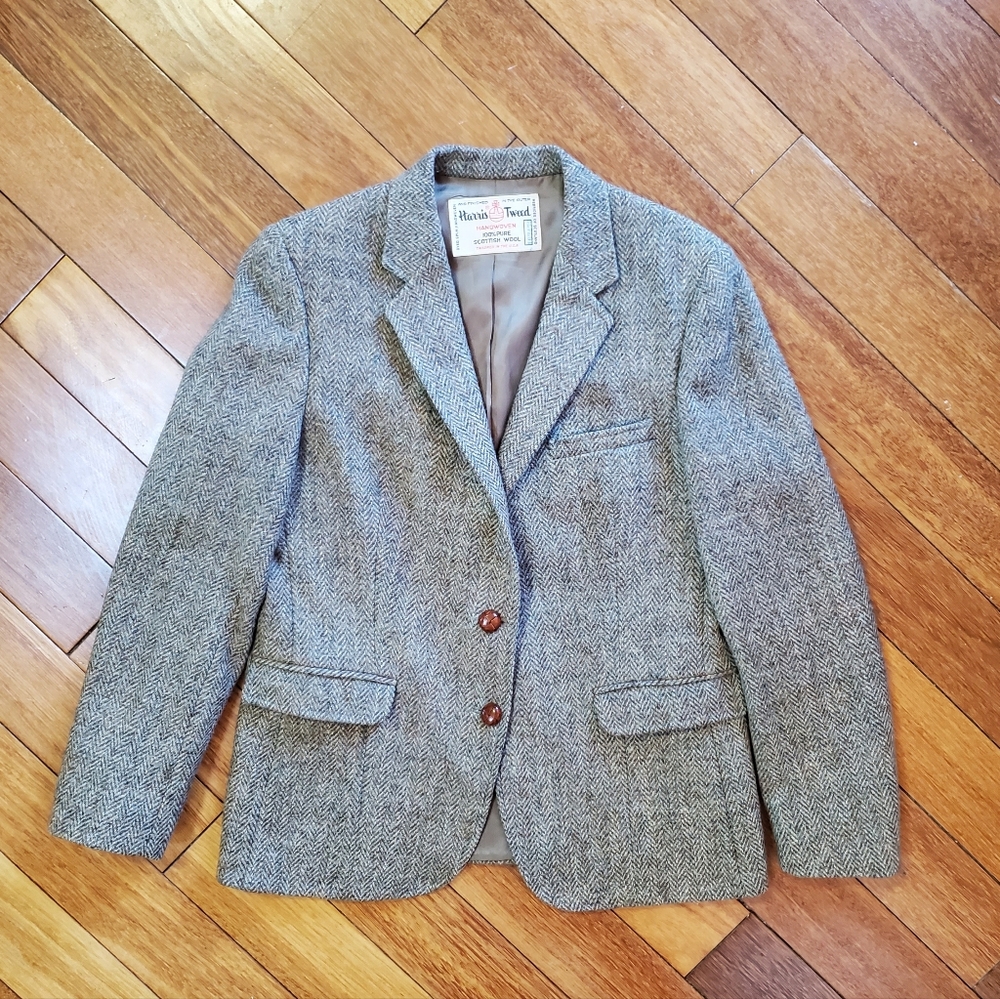 Vintage Harris Tweed Brown Blazer Medium